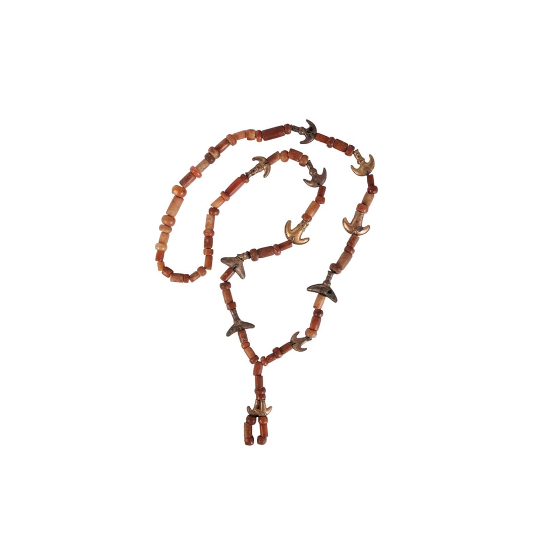 Pre-Columbian 11K Gold & Carnelian Stone Necklace (1 of 8)