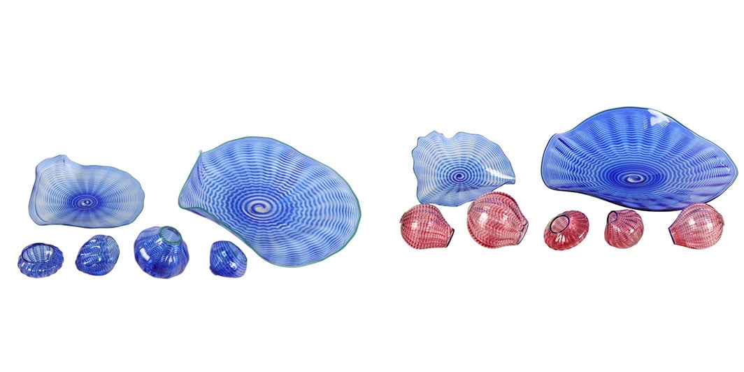 Chihuly Style Art Glass Sculptural Seaform SET (1 of 10)