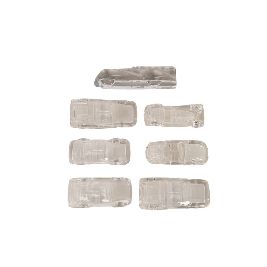 Daum Crystal Deavulle Relief and Glass Cars 7p LOT (1 of 12)