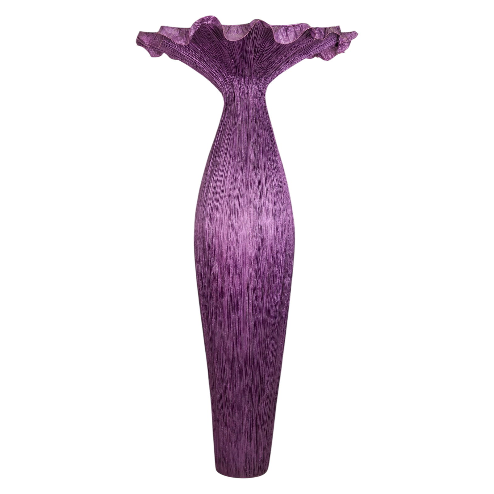 Ayala Serfaty b.1962 Morning Glory Silk Floor Lamp: Large-scale sculptural floor lamp in a stylized floral form resembling a sea anemone or morning glory, attributed to Aqua Creations and designed by Ayala Serfaty (Israeli, born 1962). Constructed