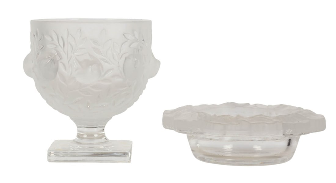Lalique Crystal Elizabeth Vase & Honfleur Bowl LOT (1 of 7)