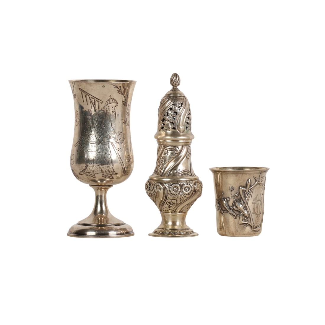 Sterling Silver Kiddush Cup & Sugar Shaker 3pc LOT (1 of 9)