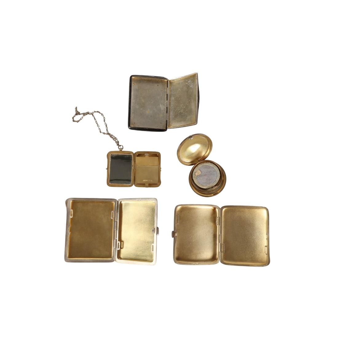 Sterling Silver Enamel Compacts Cigarette Case 10p - 4