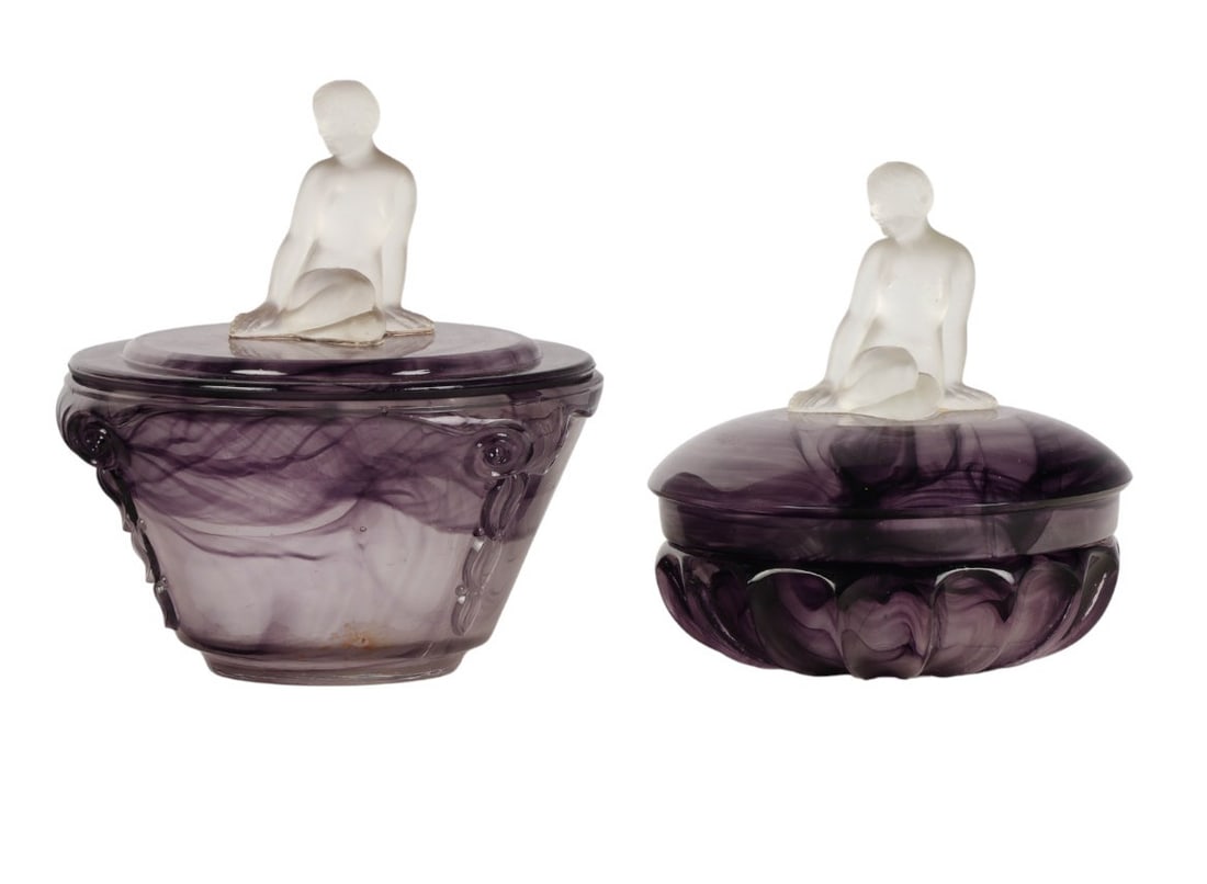 Walther Sohne Oralit Cloud Glass Powder Jars LOT (1 of 6)