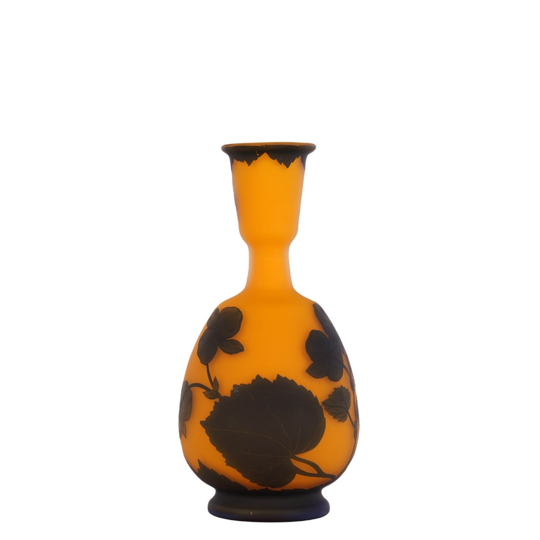 Richard French Cameo Art Nouveau Floral Glass Vase - 3