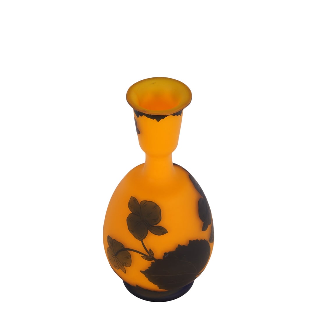 Richard French Cameo Art Nouveau Floral Glass Vase - 4