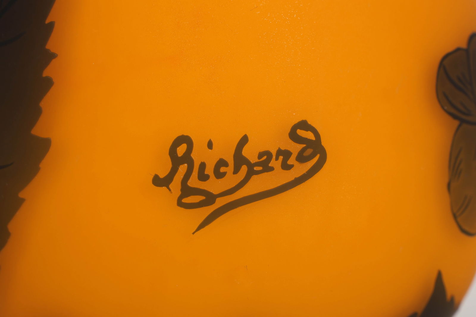 Richard French Cameo Art Nouveau Floral Glass Vase - 7