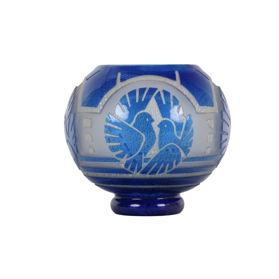 Freres Muller Art Deco Acid Etched Bird Glass Vase (1 of 9)