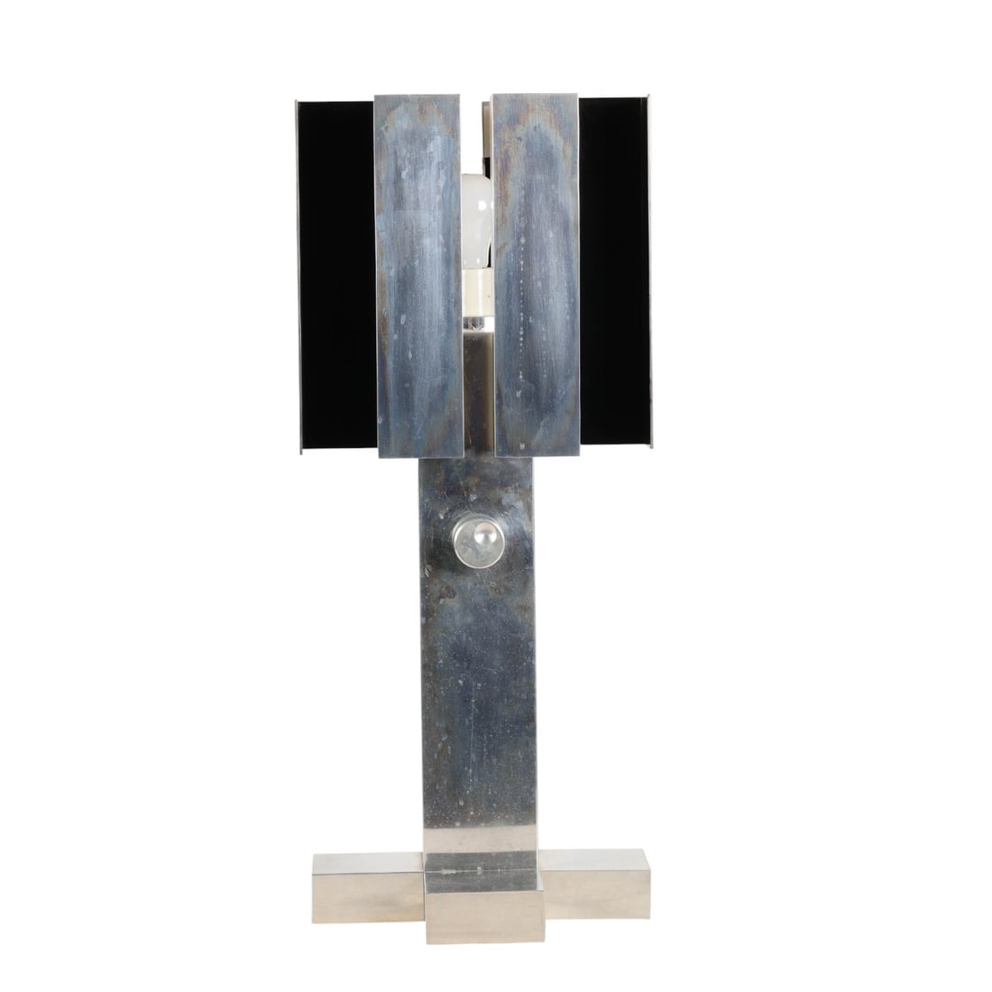 Modern French Geometric Chromed Metal Table Lamp (1 of 9)