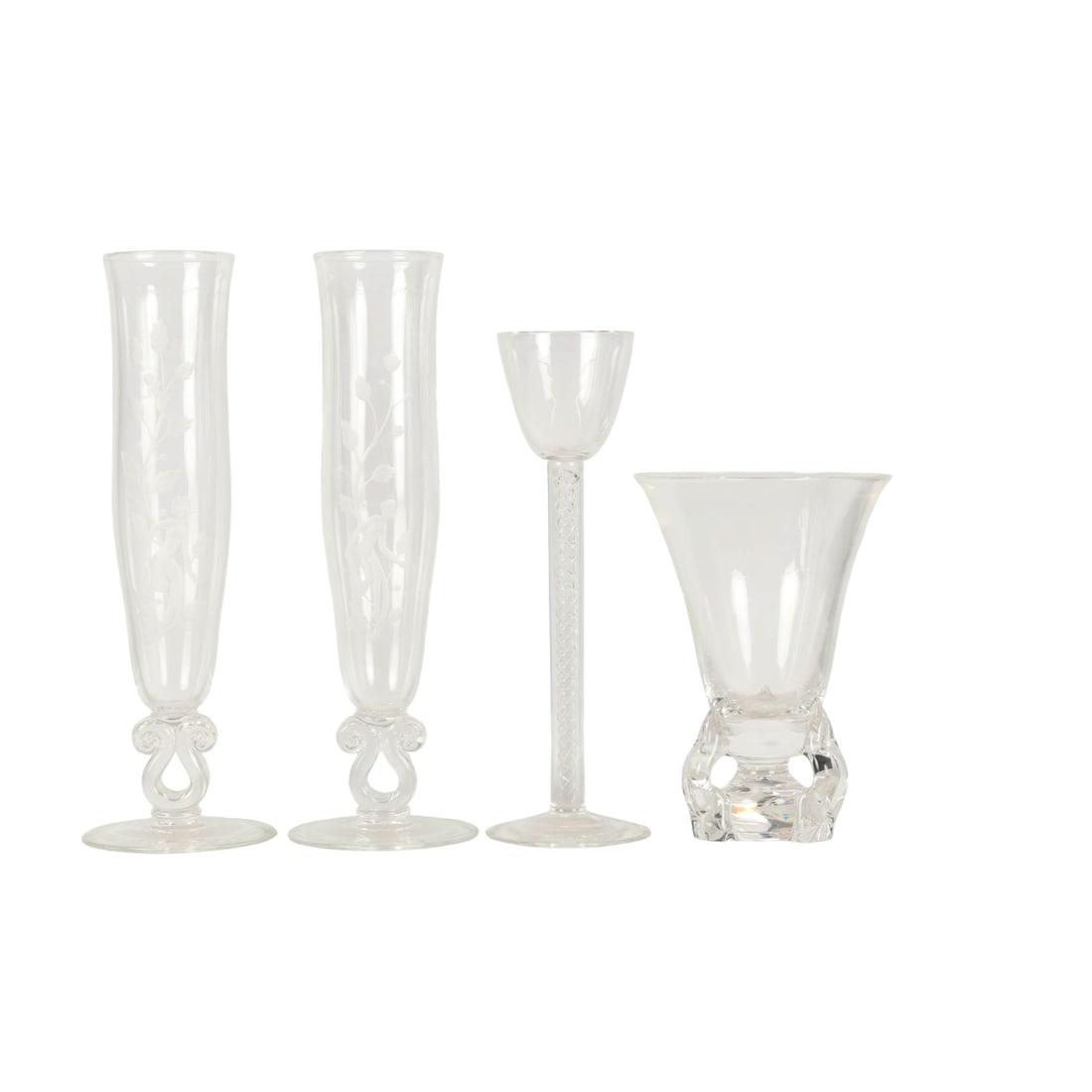 Steuben Crystal Fluted Vase & Toasting Goblet LOT (1 of 9)