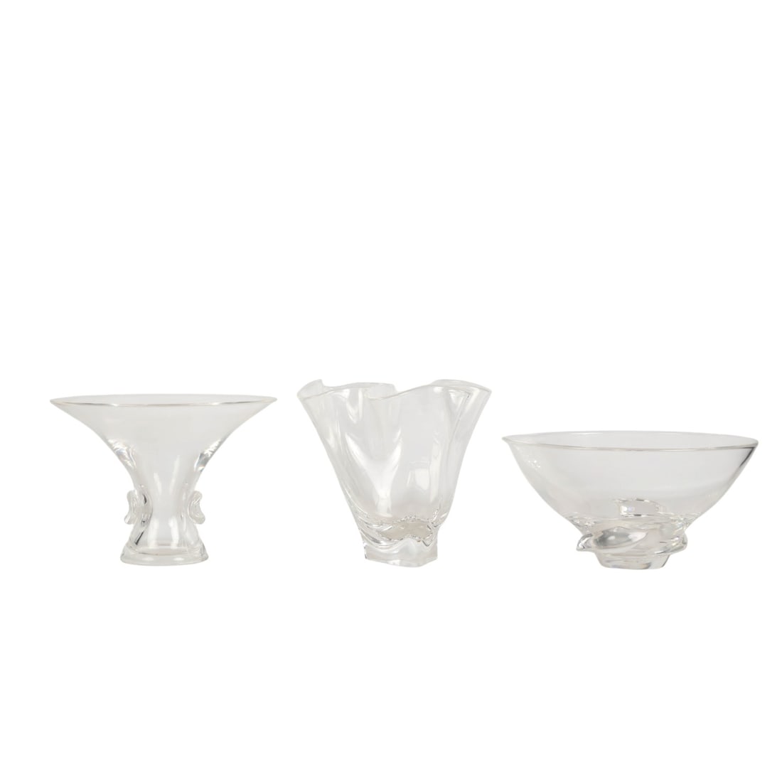 Steuben Bouquet, Spiral & Handkerchief Vase & Bowl (1 of 6)
