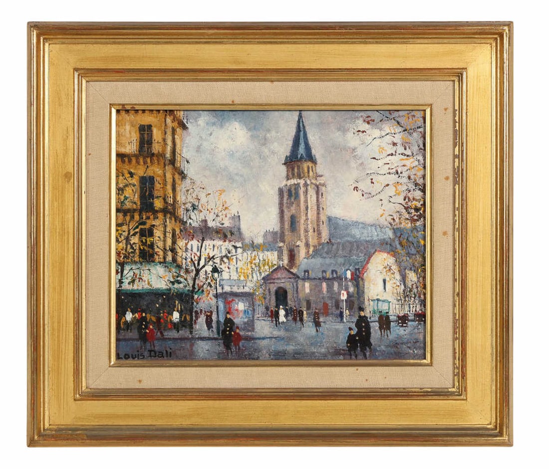 Louis Dali 1905-1994 Parisian Street Oil Painting (1 of 6)
