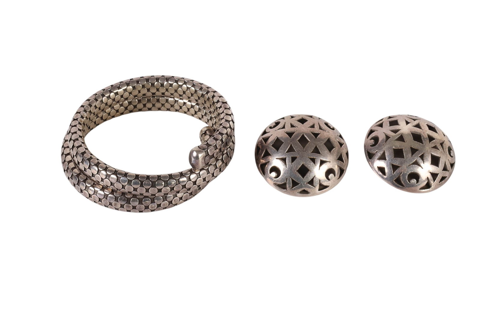 John Hardy Sterling Silver Earring & Bracelet LOT (1 of 9)