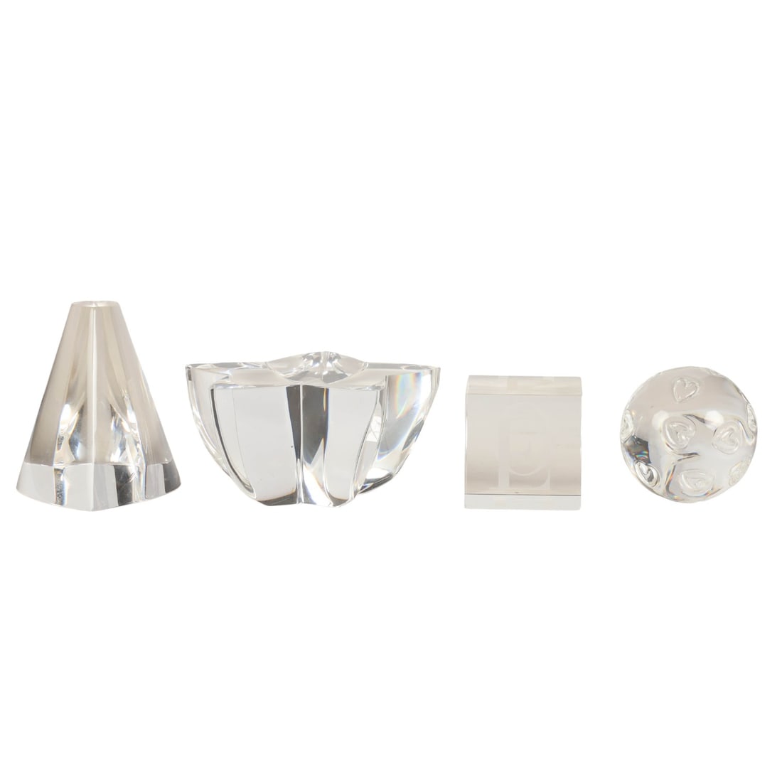 Steuben Crystal Heart Cube Ball Star Paperweights (1 of 9)