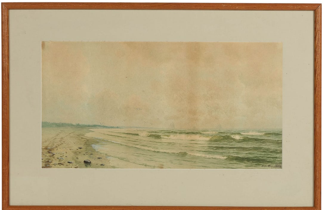 George Howell Gay 1858-1931 Beach Scene Watercolor (1 of 6)