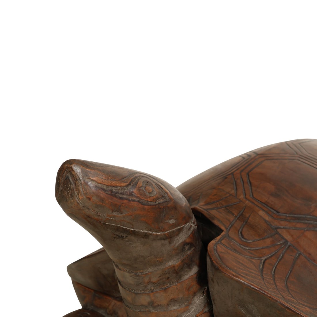 Hollywood Regency Oversized Carved Wood Tortoise - 8