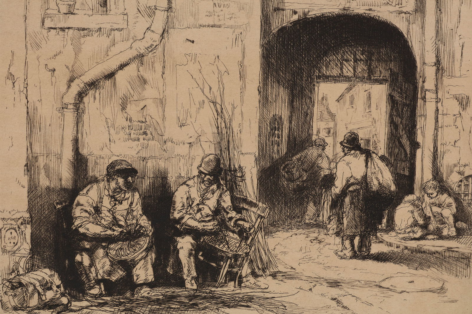 Auguste Brouet 1872-1941 Caning Chairs Etching - 3