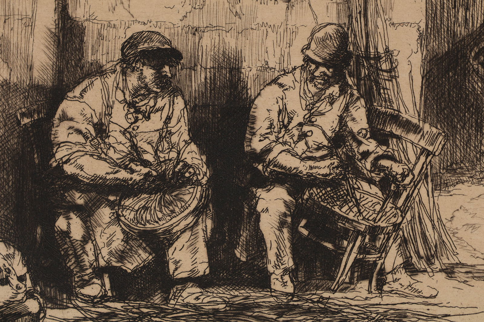 Auguste Brouet 1872-1941 Caning Chairs Etching - 4