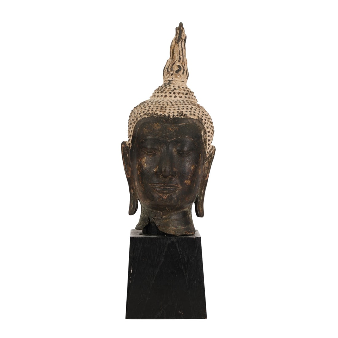 Southeast Asian Thai Bronze Buddha Head Sculpture (1 of 9)