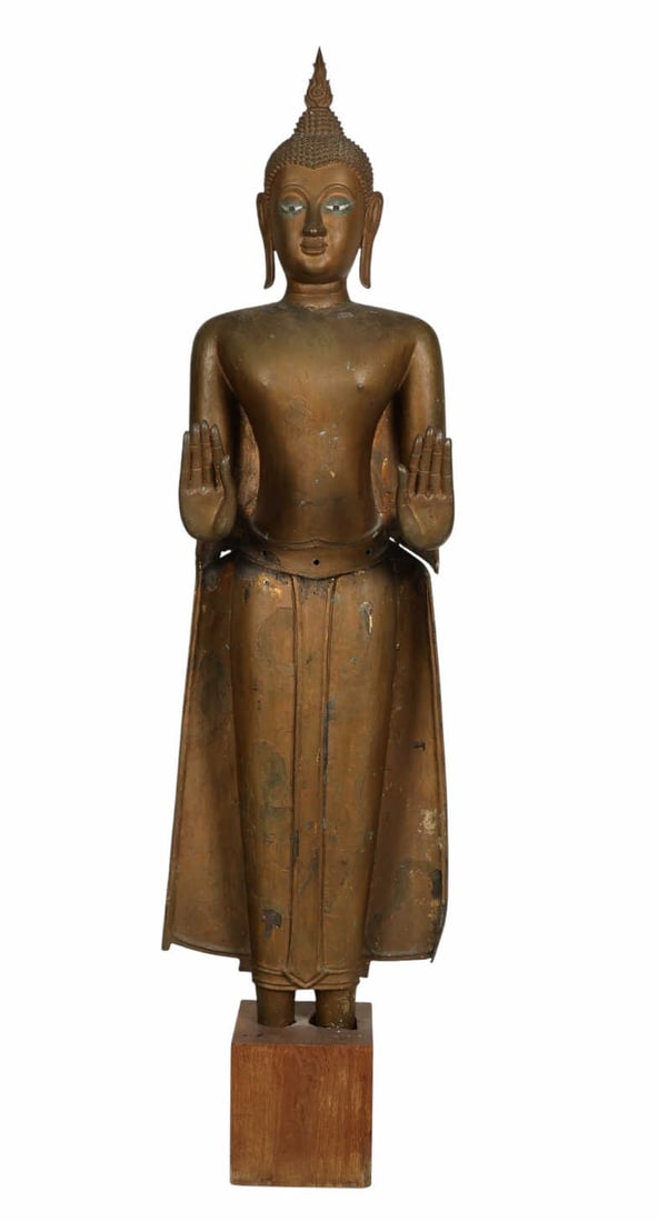 Antique Asian Gilt Bronze Standing Buddha Statue (1 of 11)