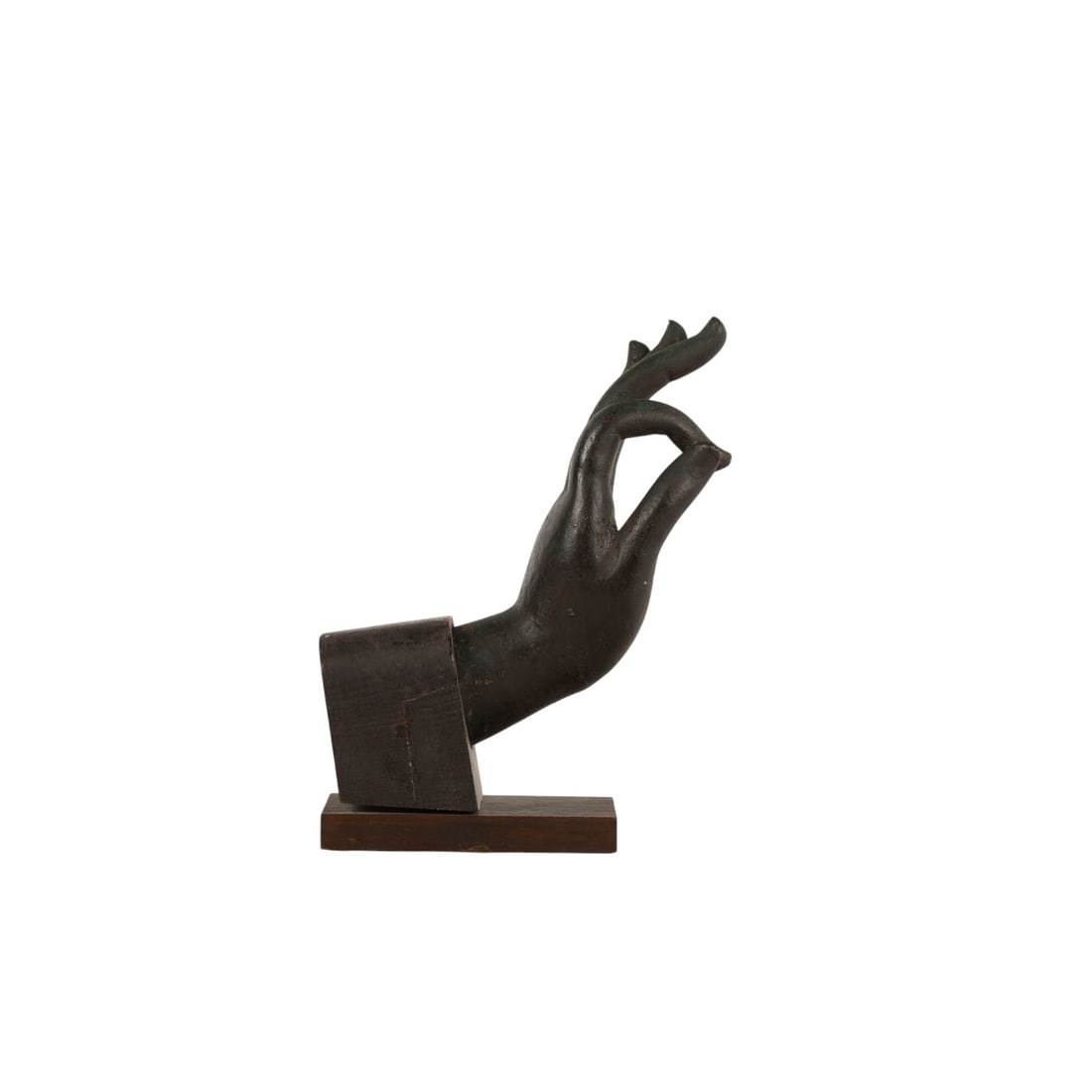 Antique Cast Bronze Buddha Mudra Hand Sculpture (1 of 10)