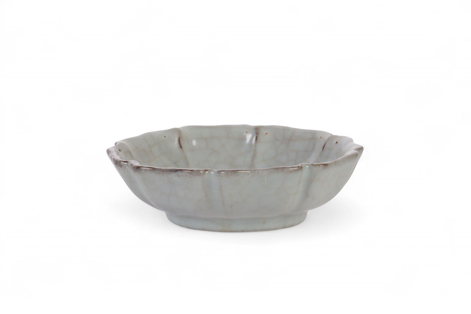 Chinese Guan Ware Crackle Glaze 5" Floriform Bowl (1 of 6)