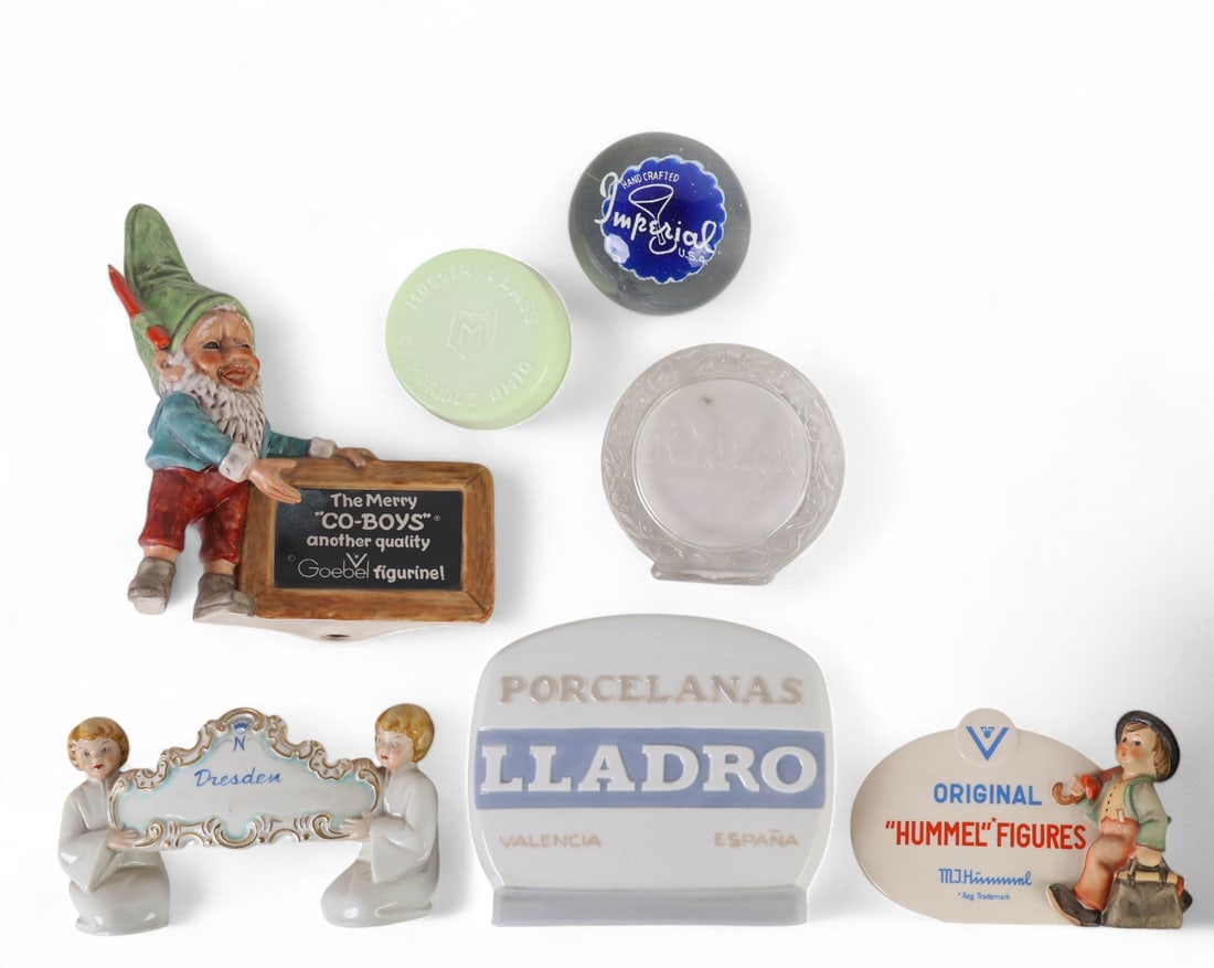 Lladro Hummel Dresden Display Advertising Sign LOT (1 of 8)