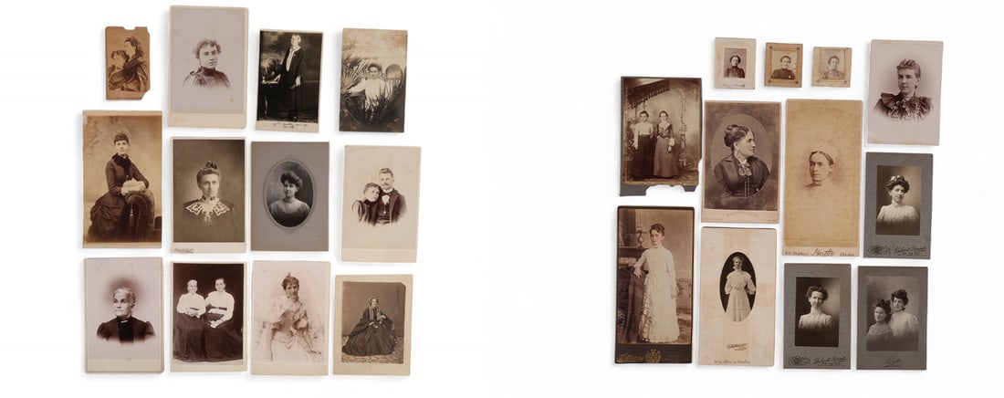 Lady Portrait Antique Photo Cabinet Cards 37pc LOT (1 of 10)