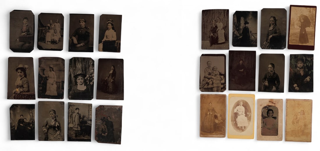 Tintype Women Photo Portrait CDV Card 24 PIECE LOT (1 of 9)