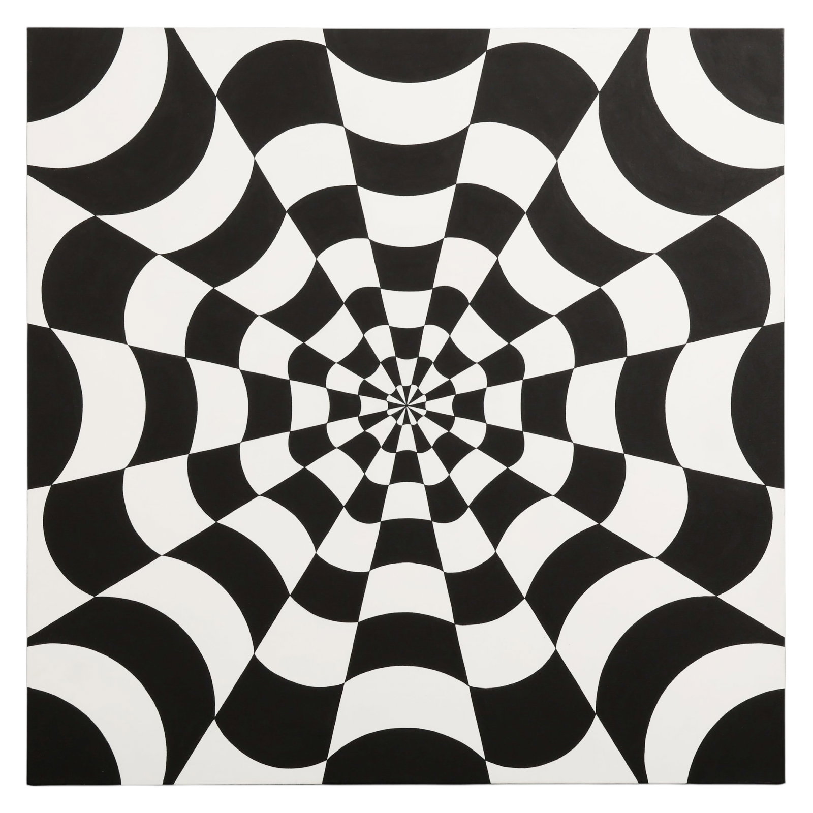 Tim Ray Fisher b.1969 Optical B&W Vortex Painting (1 of 8)