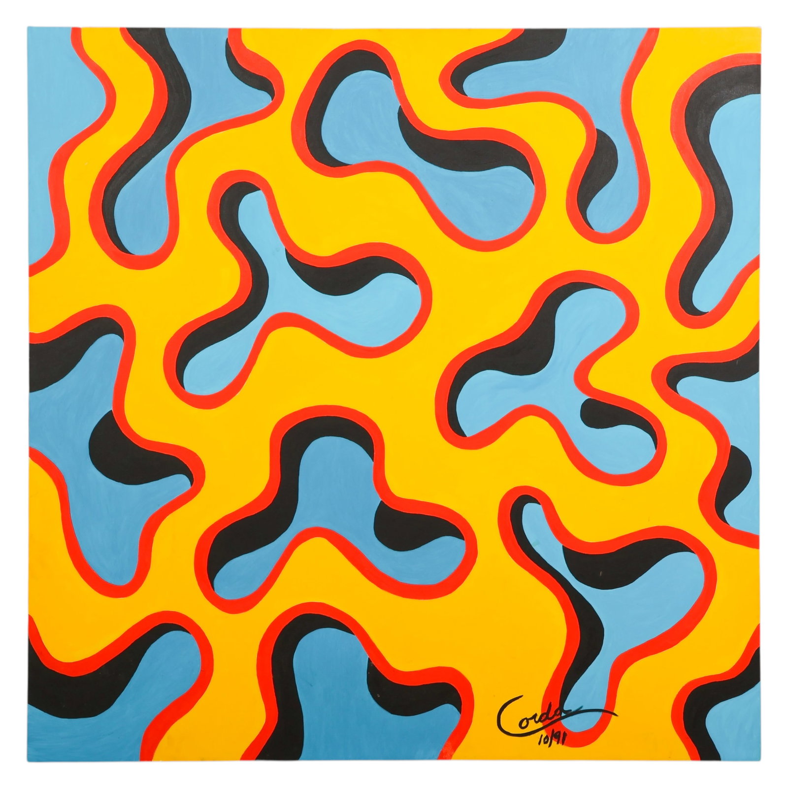 CR Corda 20C Modern Abstract Opt Art 1991 Painting (1 of 8)