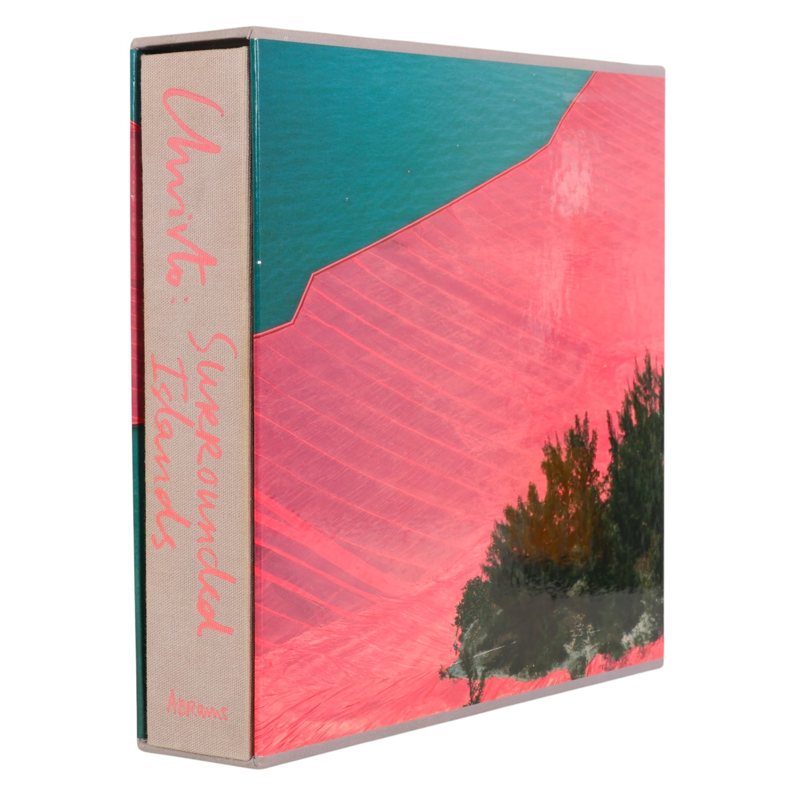 Christo 1935-2020 Surrounded island Biscayne Book: Christo (Christo Vladimirov Javacheff, Bulgarian-American, born 1935-2020), Surrounded Islands, Biscayne Bay, Greater Miami, Florida, 1980-83, a hardcover artist book published by Harry N. Abrams, Inc