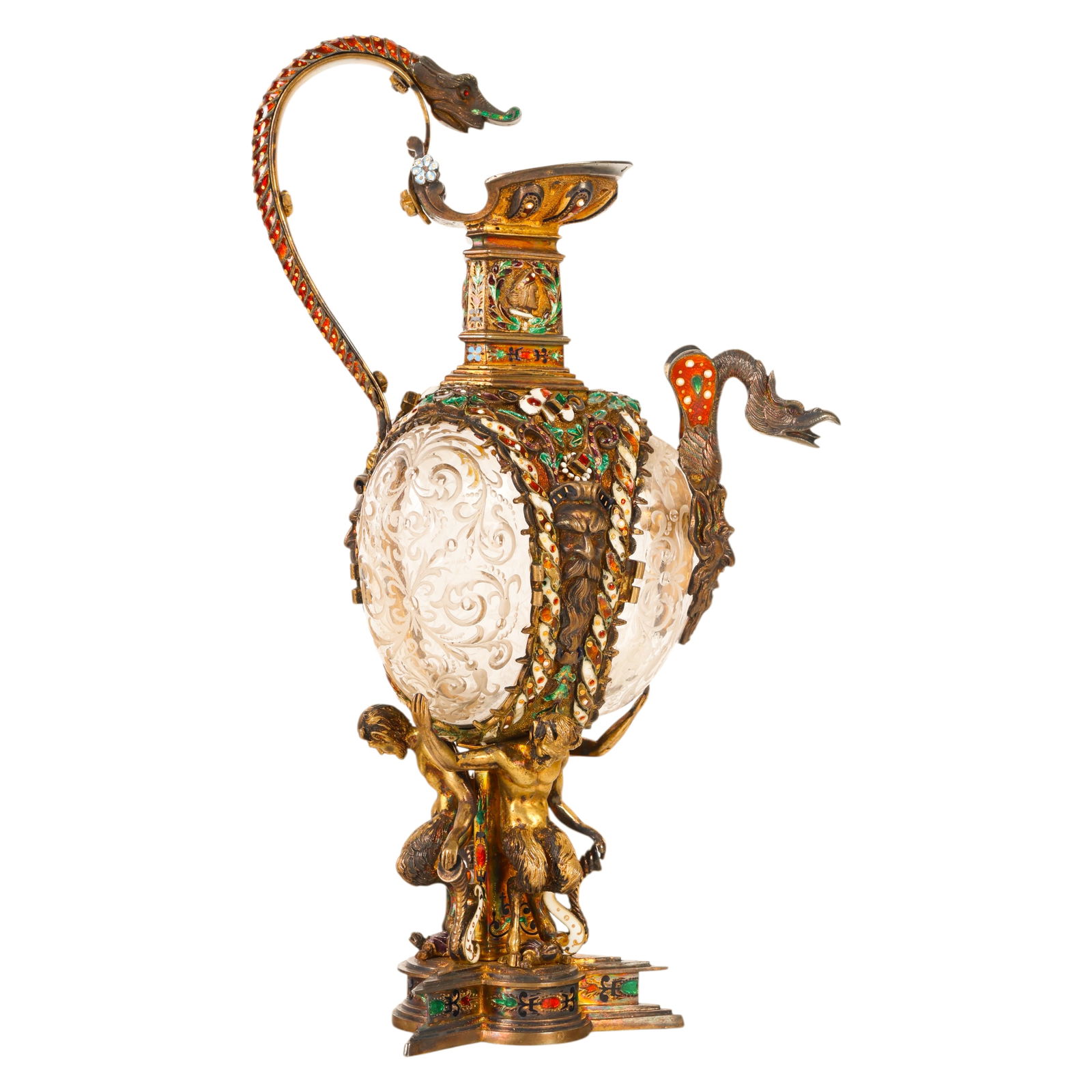 Ratzendorpha Style Viennese Silver & Crystal Ewer (1 of 11)