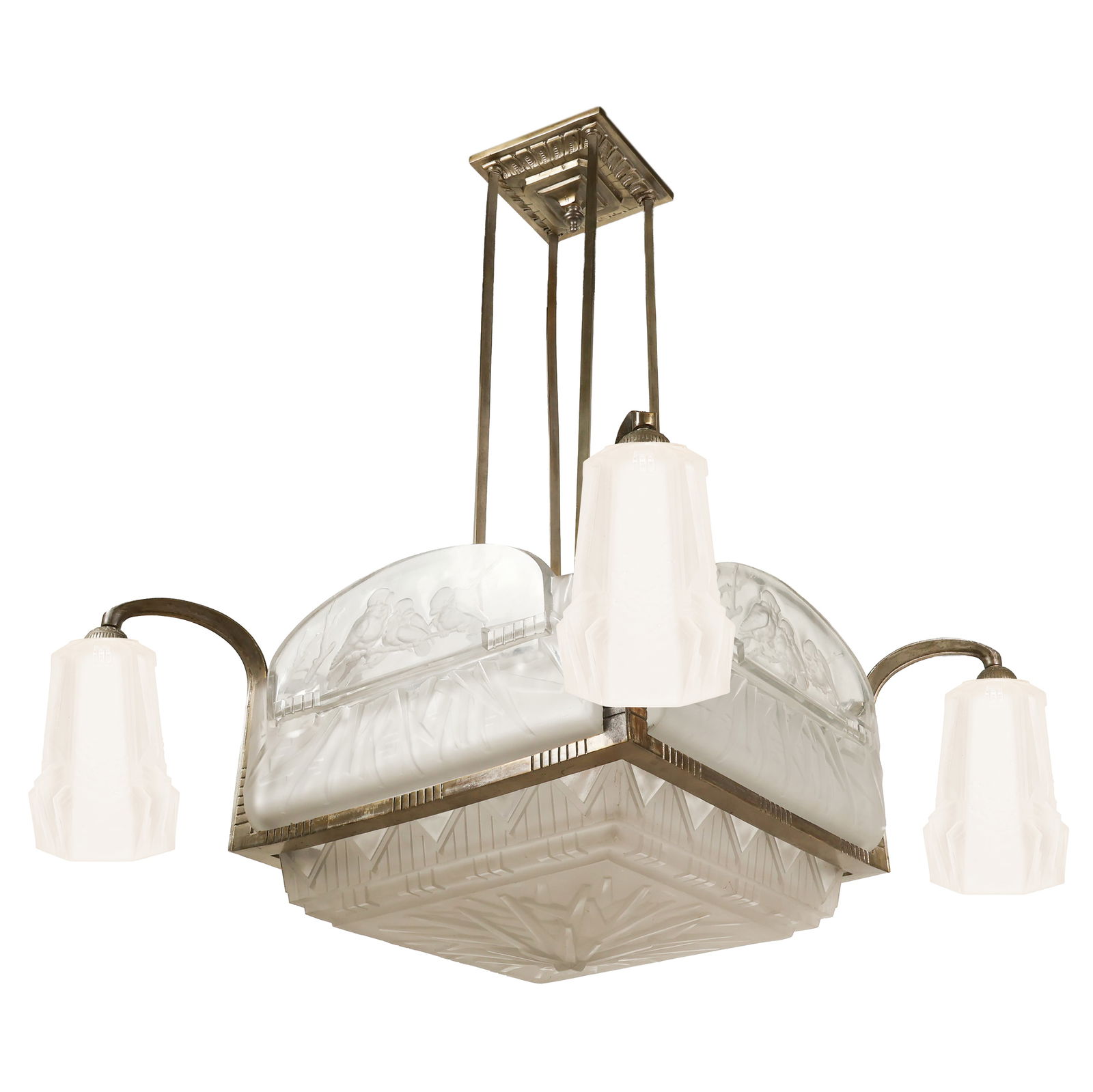 Muller Freres Luneville Glass Art Deco Chandelier (1 of 20)