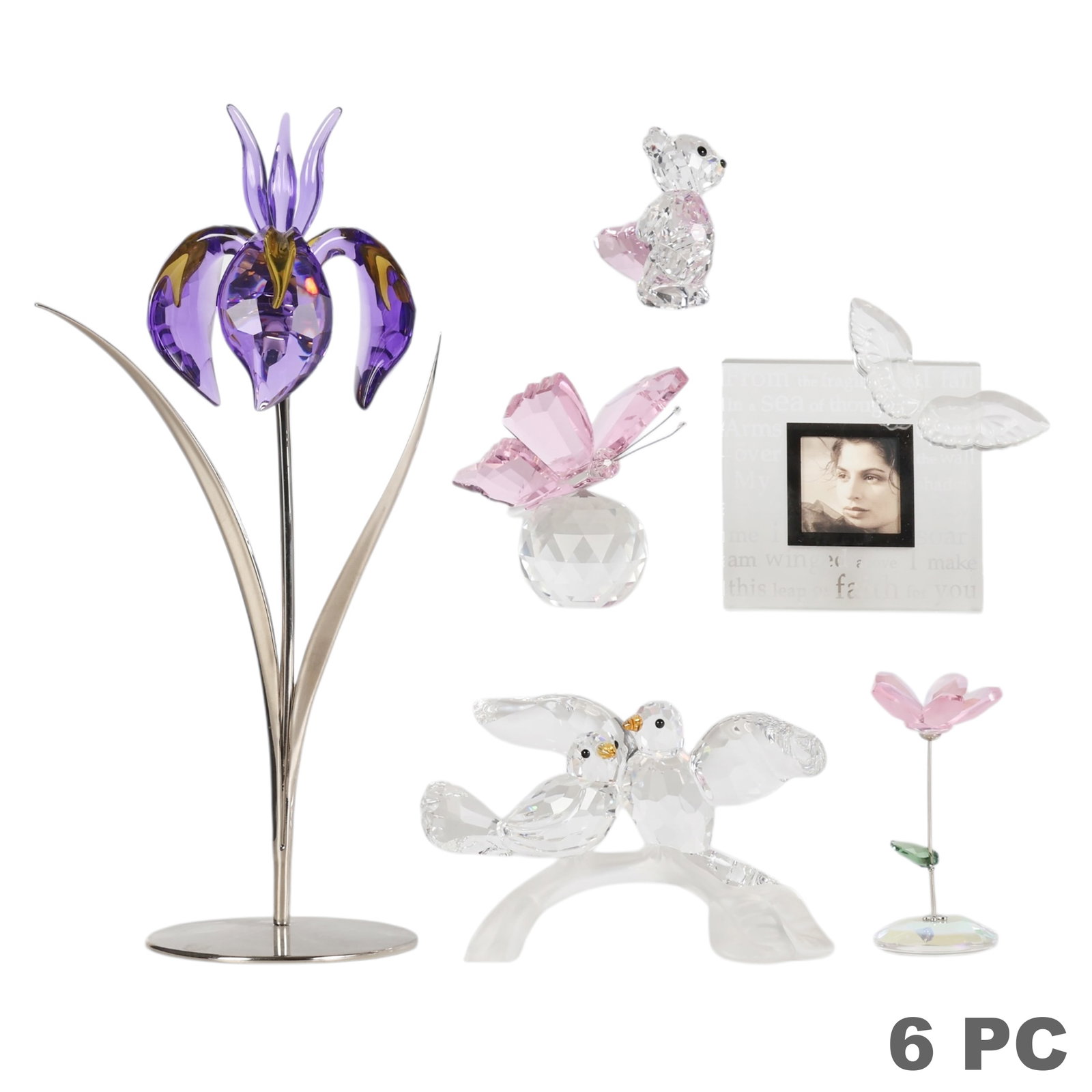 Swarovski Crystal Flowers Doves Bear and Frame LOT (1 of 11)