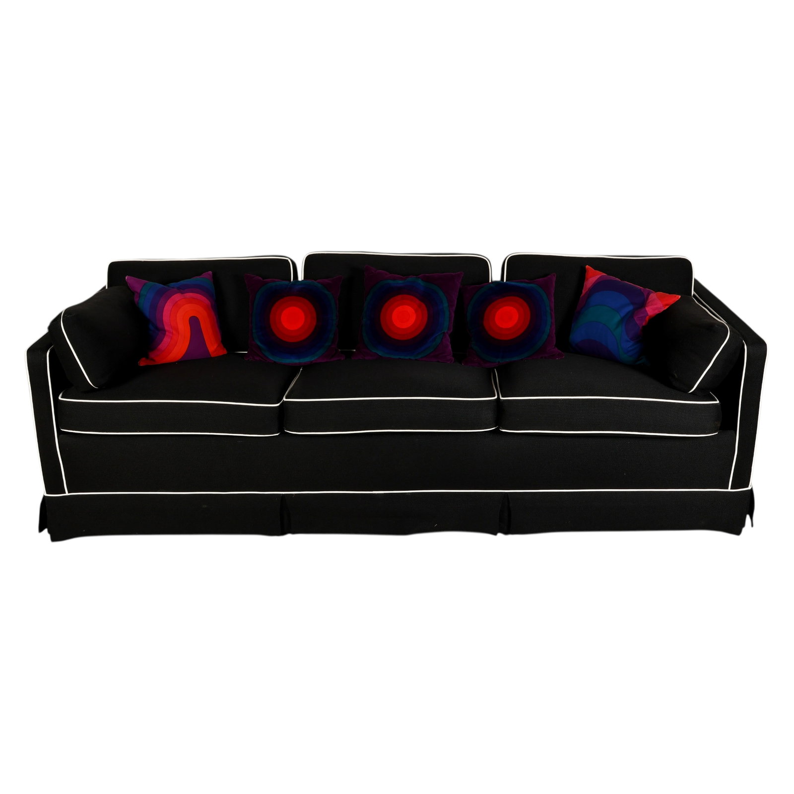 Modern Black Canvas Sleeper Sofa Bed with Pillows (1 of 18)