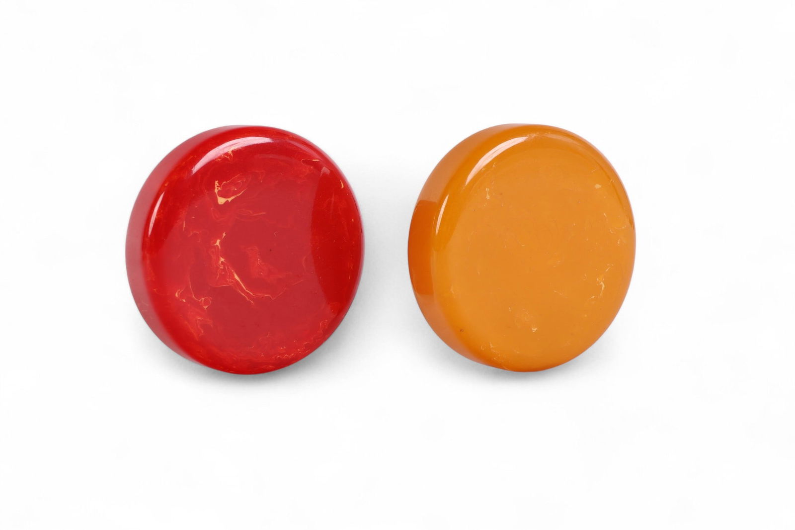 Bakelite Butterscotch Cherry Red Backgammon Chips - 4