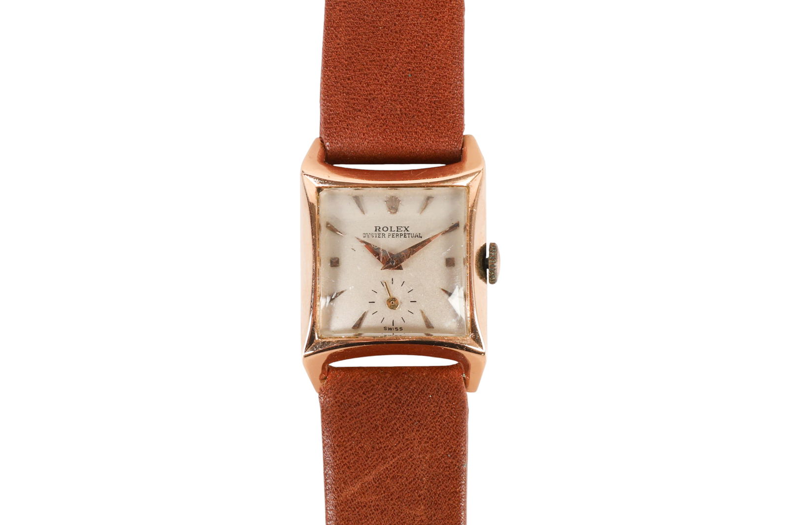 18K Rolex Oyster Perpetual Bubbleback Wrist Watch: Rolex Oyster Perpetual Bubbleback wristwatch, featuring a 22mm 18k yellow gold case fitted with an automatic Oyster Perpetual movement, signed Rolex. The dial bears applied hour markers and is signed