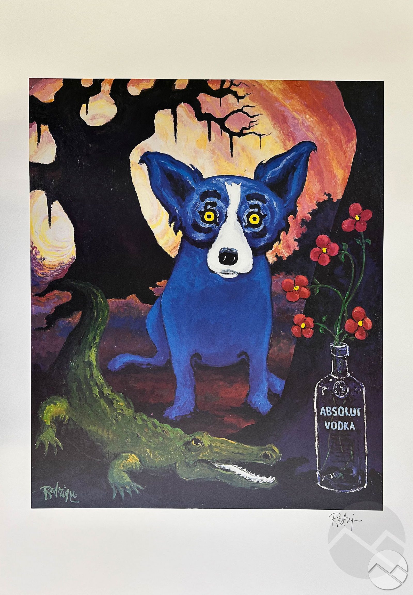 Absolut Statehood Portfolio with George Rodrigue: RARE: Absolut Statehood: 51 Painters - Visions of Their Home States, limited edition complete book and art portfolio featuring 51 color lithographs by 51 contemporary American painters, each represent