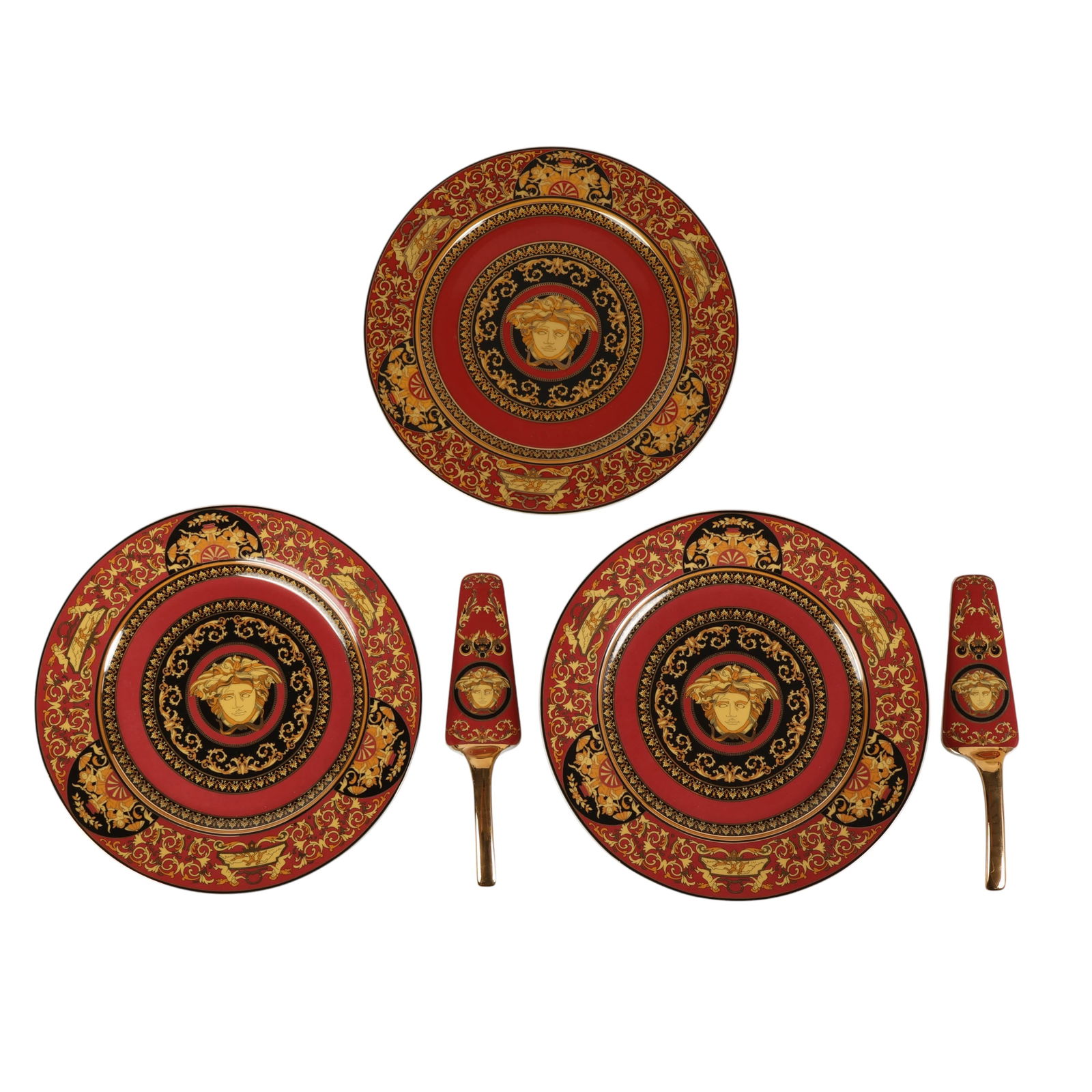 Versace Rosenthal Red Medusa Cake Charger SETS (1 of 8)