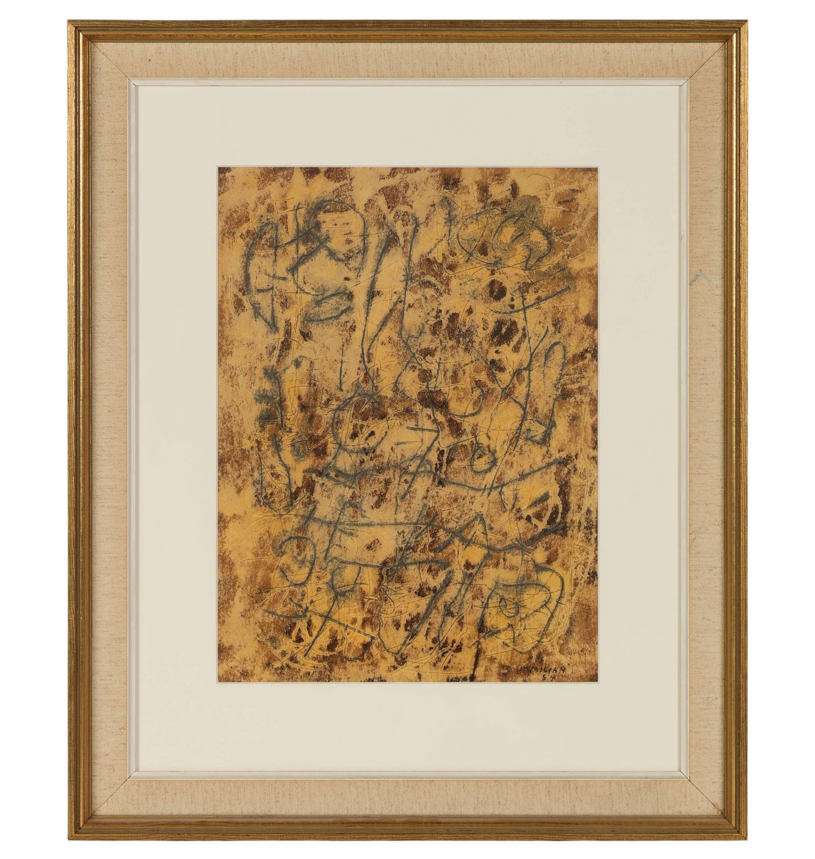 Raul Milian 1914-1986 Mixed Media Ink Painting (1 of 5)