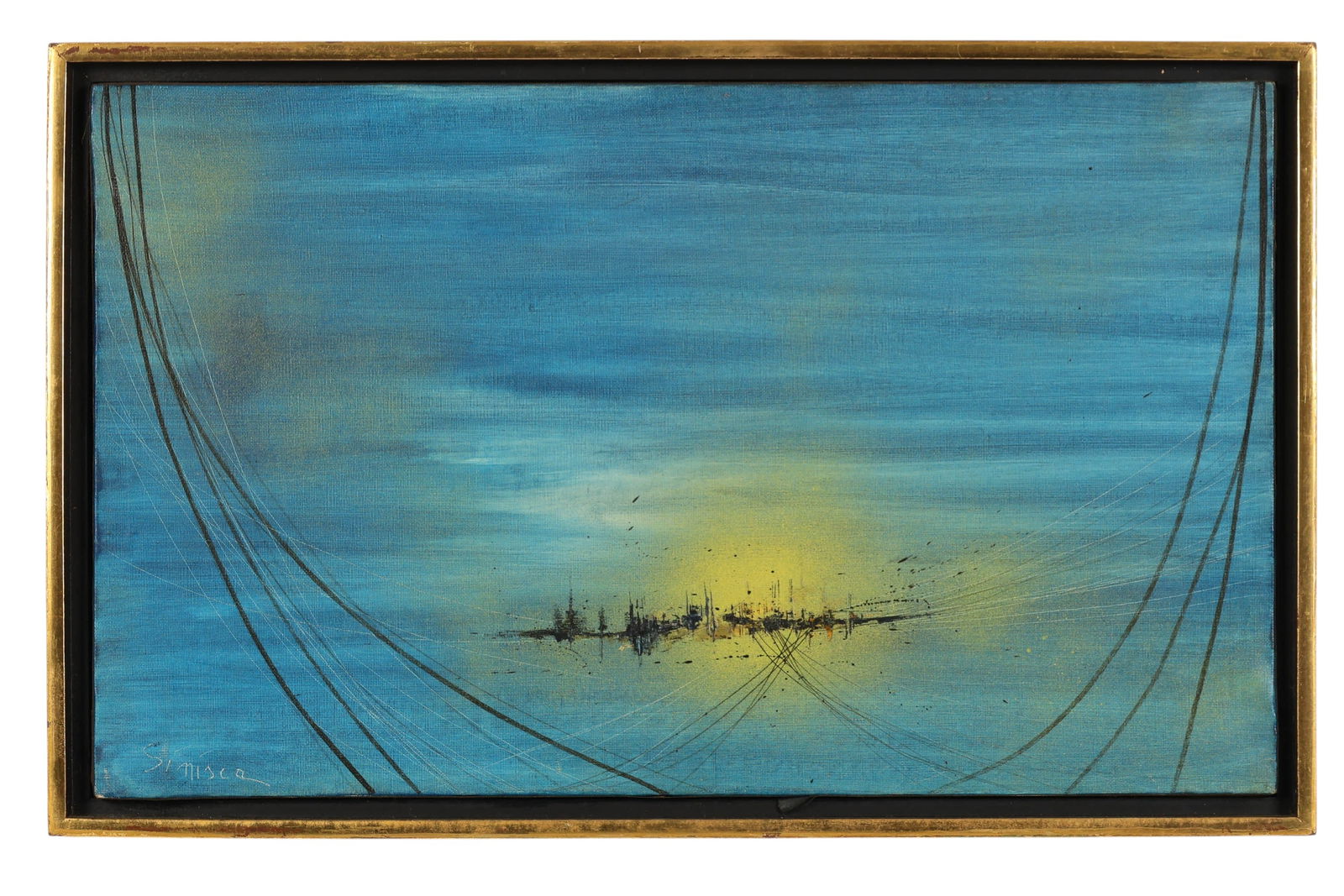 Fabio Sinisca b.1929 Modern Abstract Oil Painting (1 of 8)