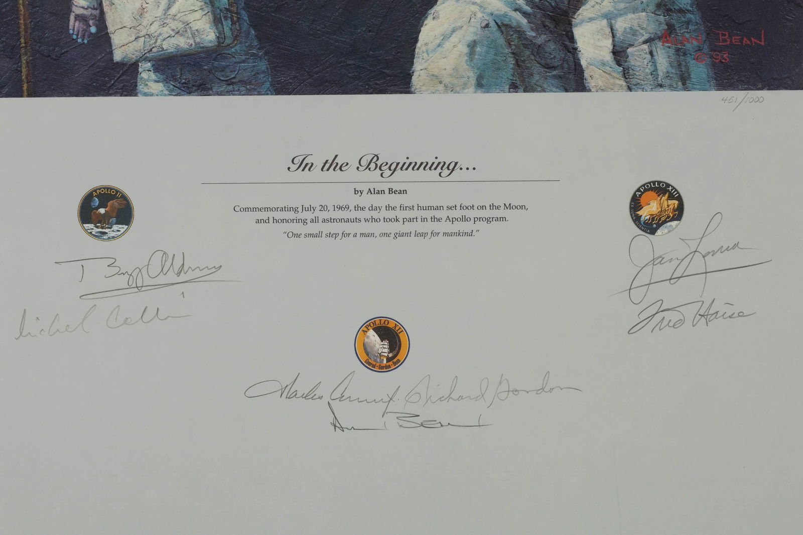 Alan Bean In the Beginning Offset Litho SIGNED - 3