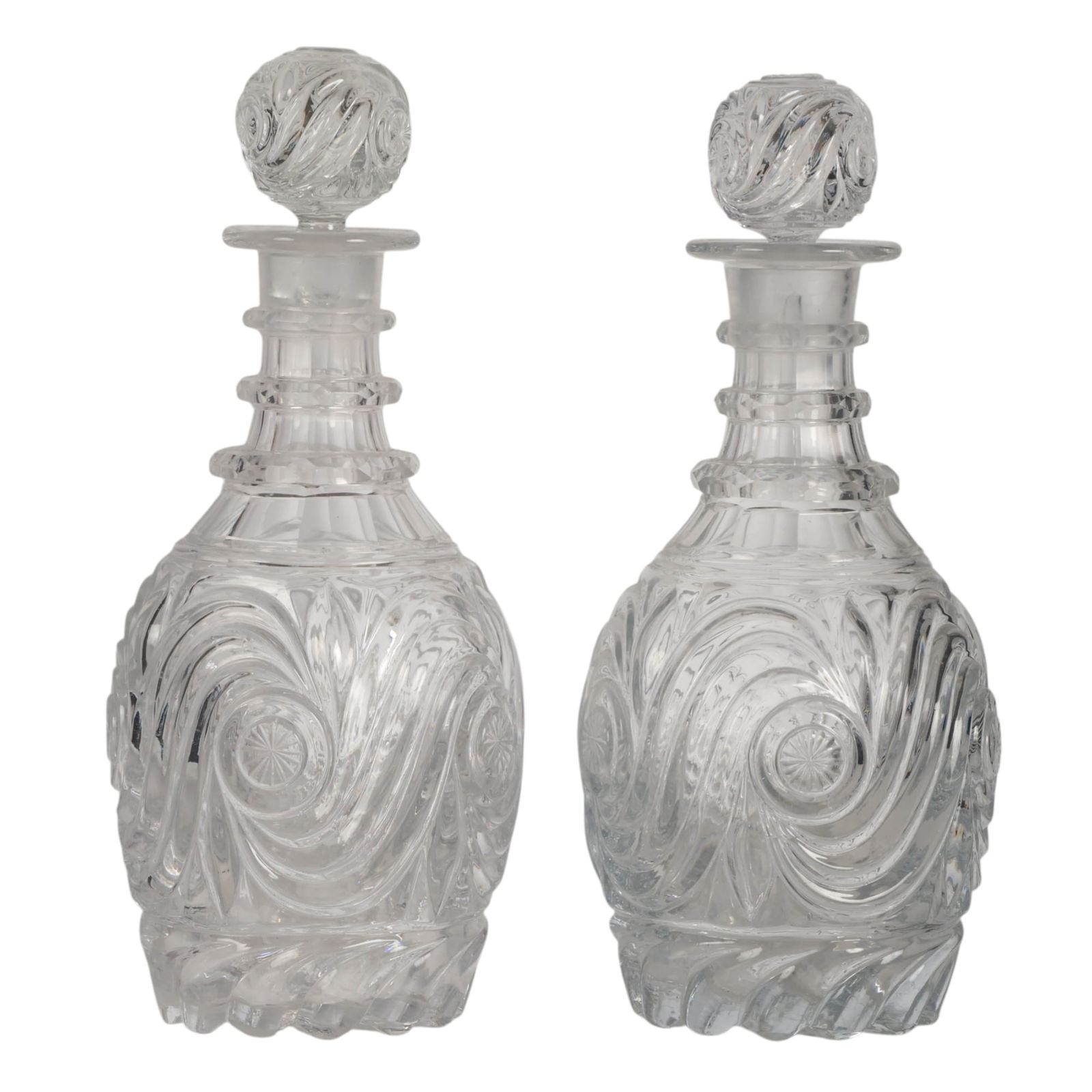 French Pair Baccarat Style Glass Liquor Decanters (1 of 10)