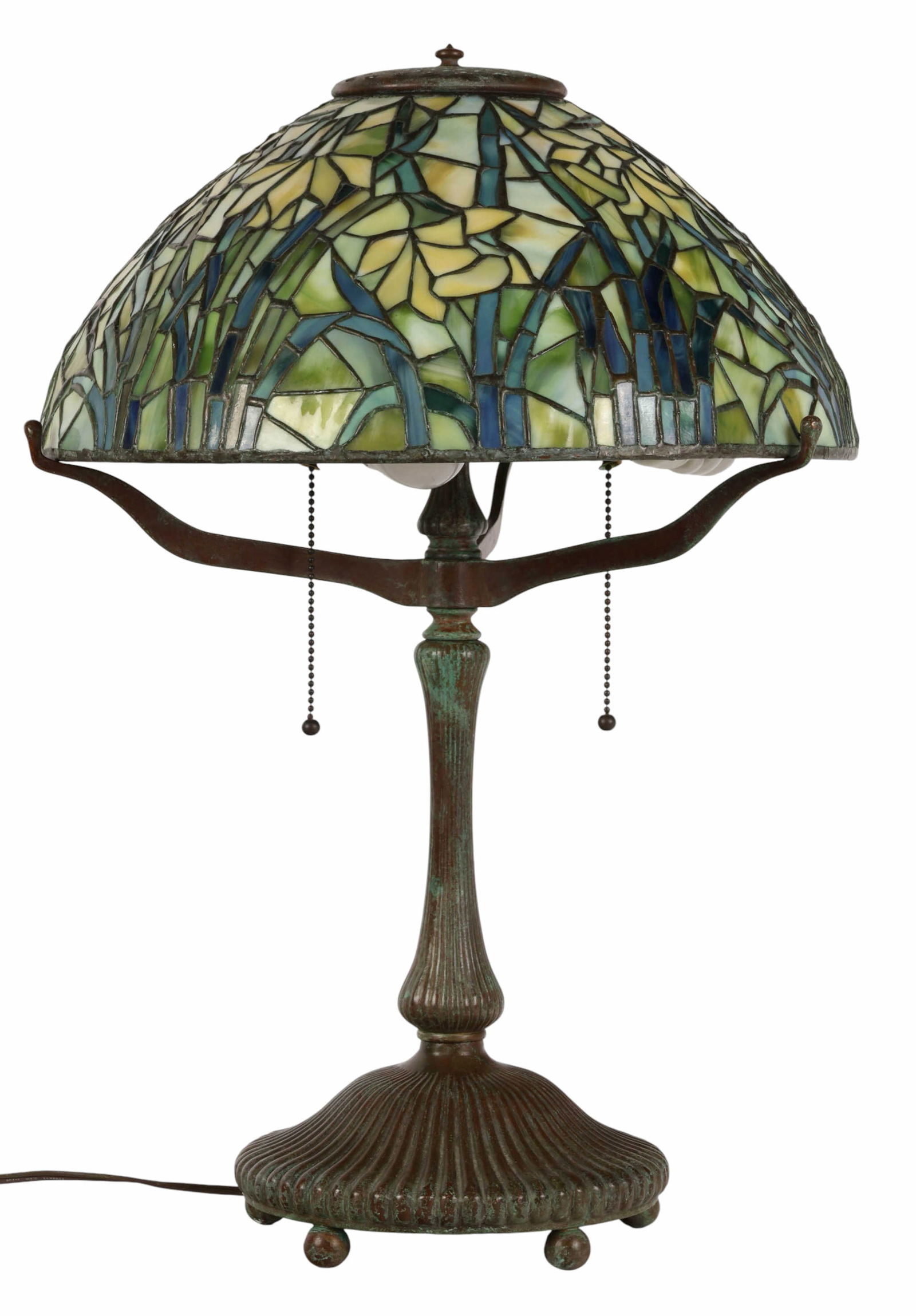 Leaded Glass Shade Daffodil Tiffany Style Lamp (1 of 8)