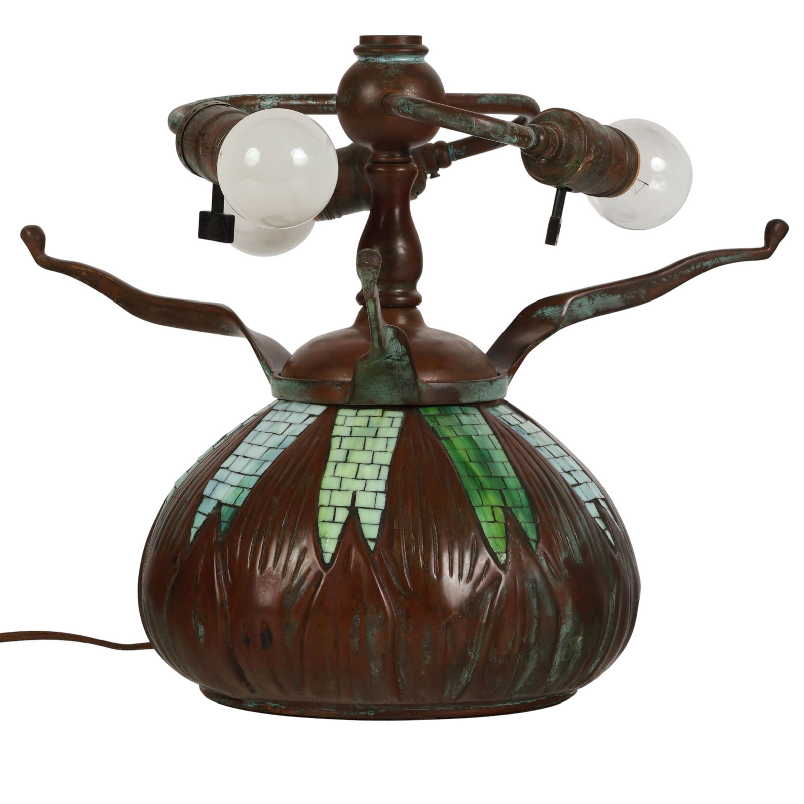 Leaded Glass Tiffany Style Lamp Base (No Shade) (1 of 6)