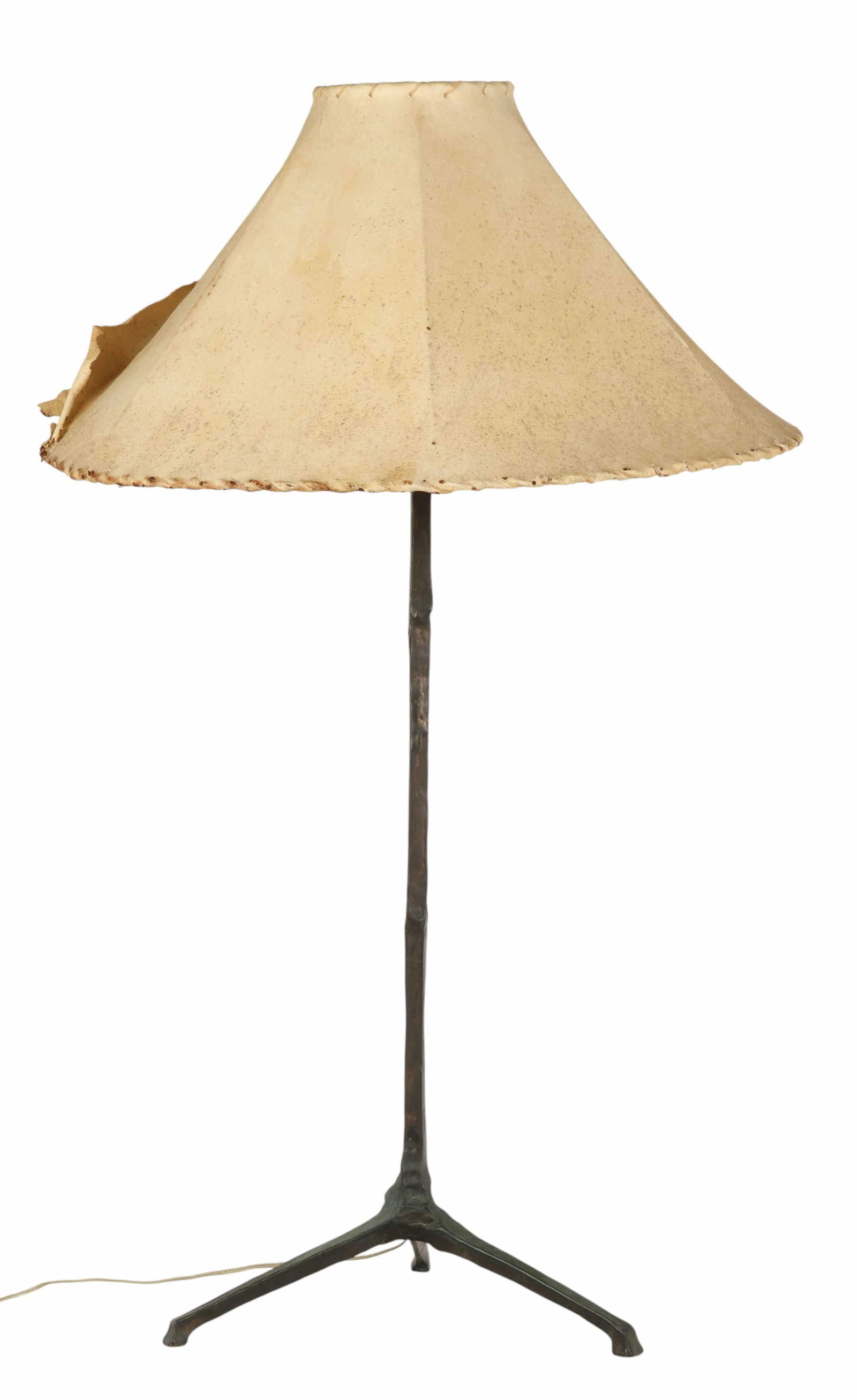 Bronze Felix Agostini Style Lamp with Vellum Shade (1 of 7)
