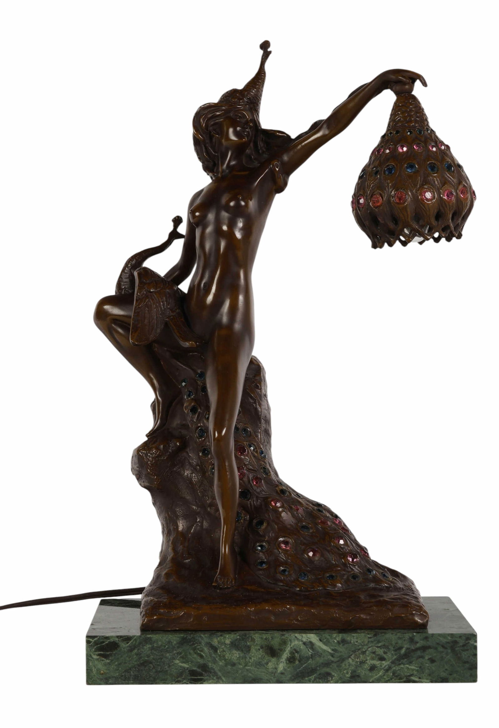 Art Nouveau Bird Lady Lamp After Philipe Wolfers (1 of 7)