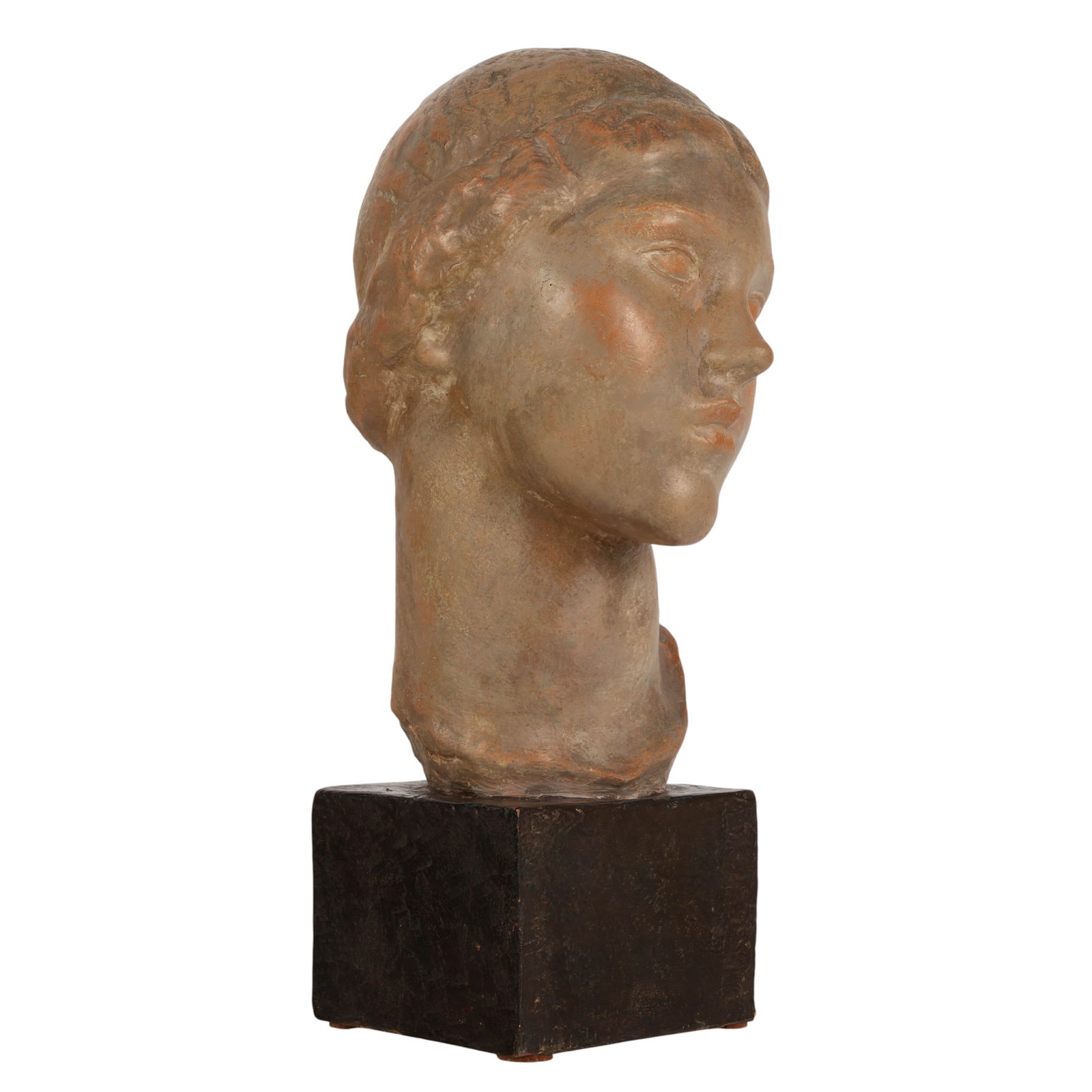 Art Deco Terracotta Bust of Young Woman SIGNED (1 of 6)