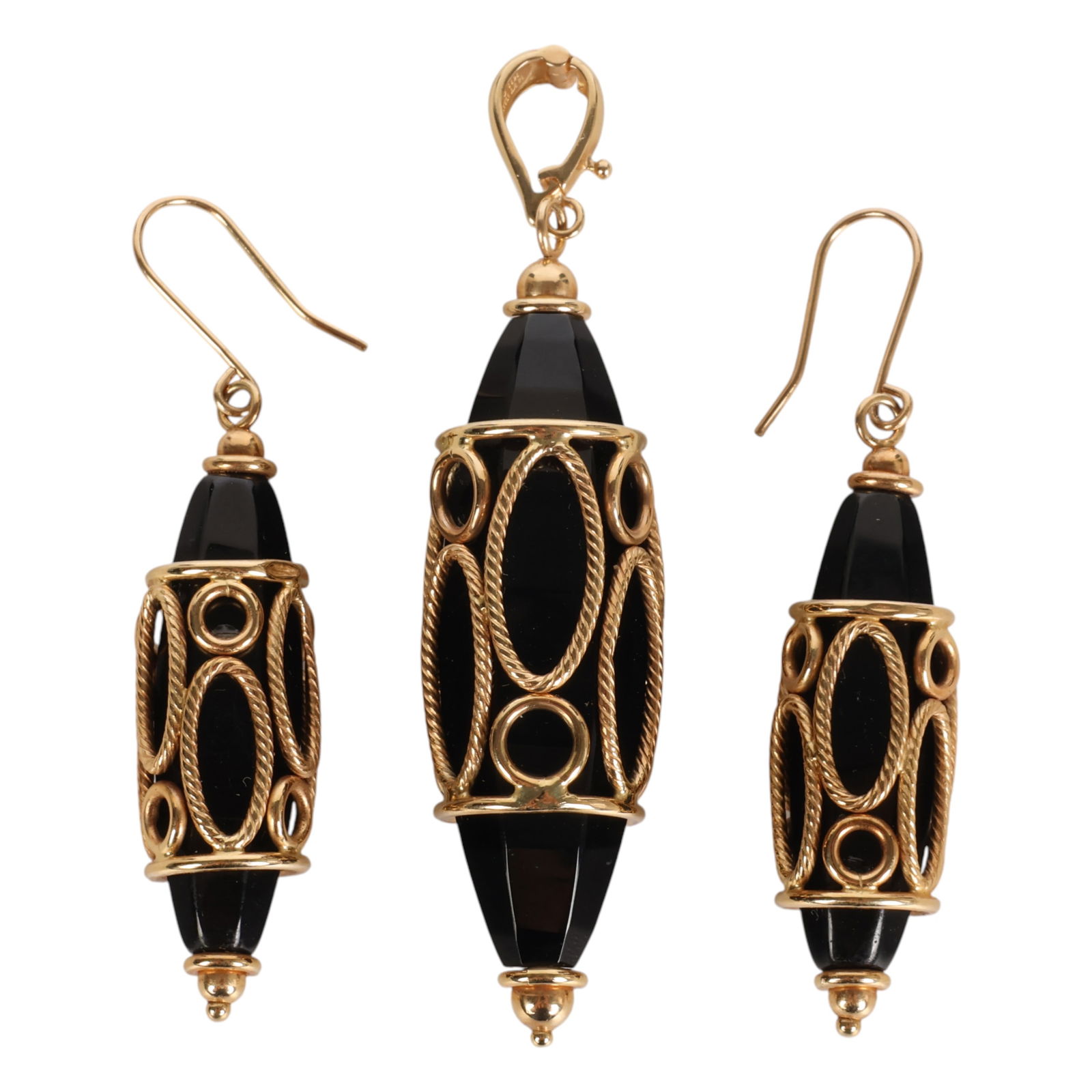 Milor Italy 14K Yellow Gold and Black Onyx Suite (1 of 6)